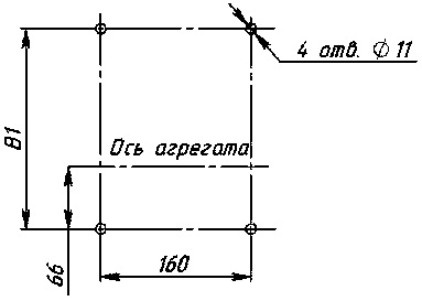 Схема расположения фундаментных болтов НД1М, НД2М, НД3М, НД1МН, НД2МН, НД3МН